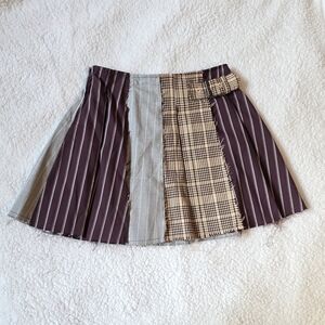 gb girls multicolor patchwork plaid pinstripe skirt